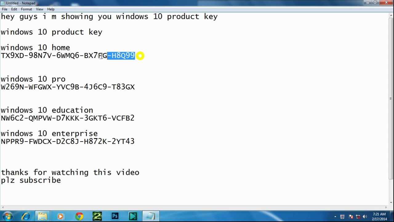 Windows 10 professional n serial key